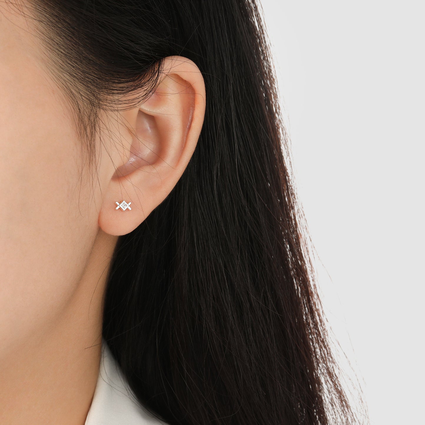 Melsery Geometry Rhombus Stud Earrings