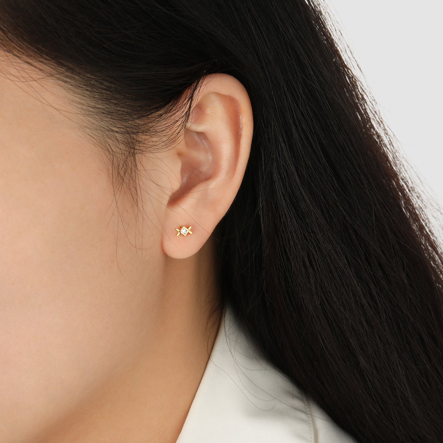 Melsery Geometry Rhombus Stud Earrings