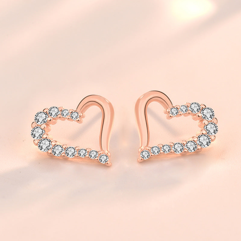 Melsery Irregular Hollow Heart Stud Earrings