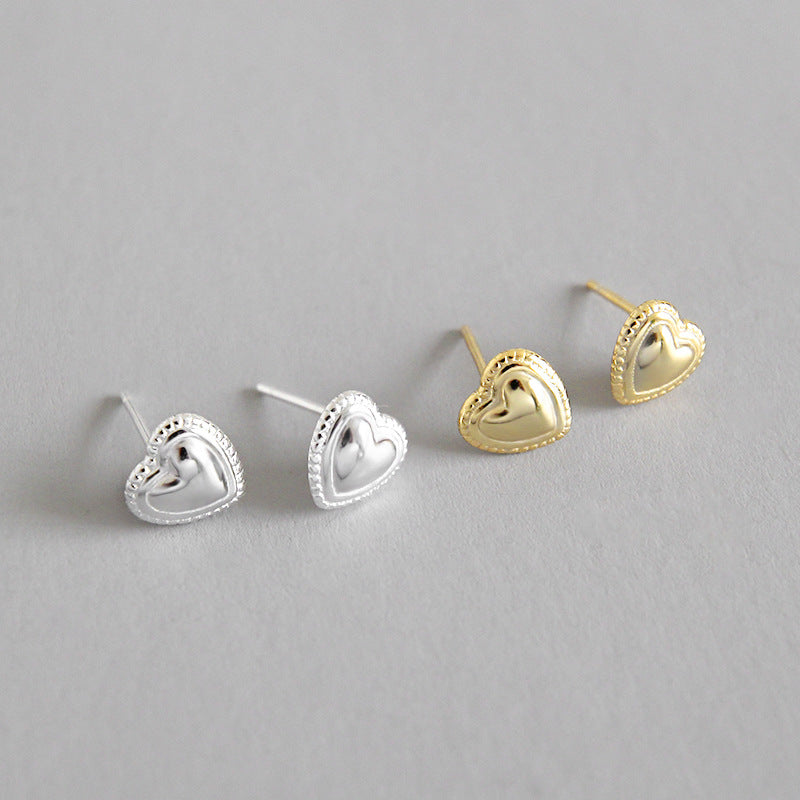 Melsery Simple Heart Studs Earrings