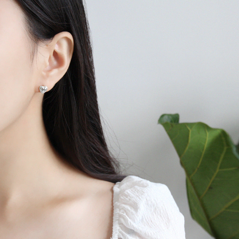 Melsery Simple Heart Studs Earrings