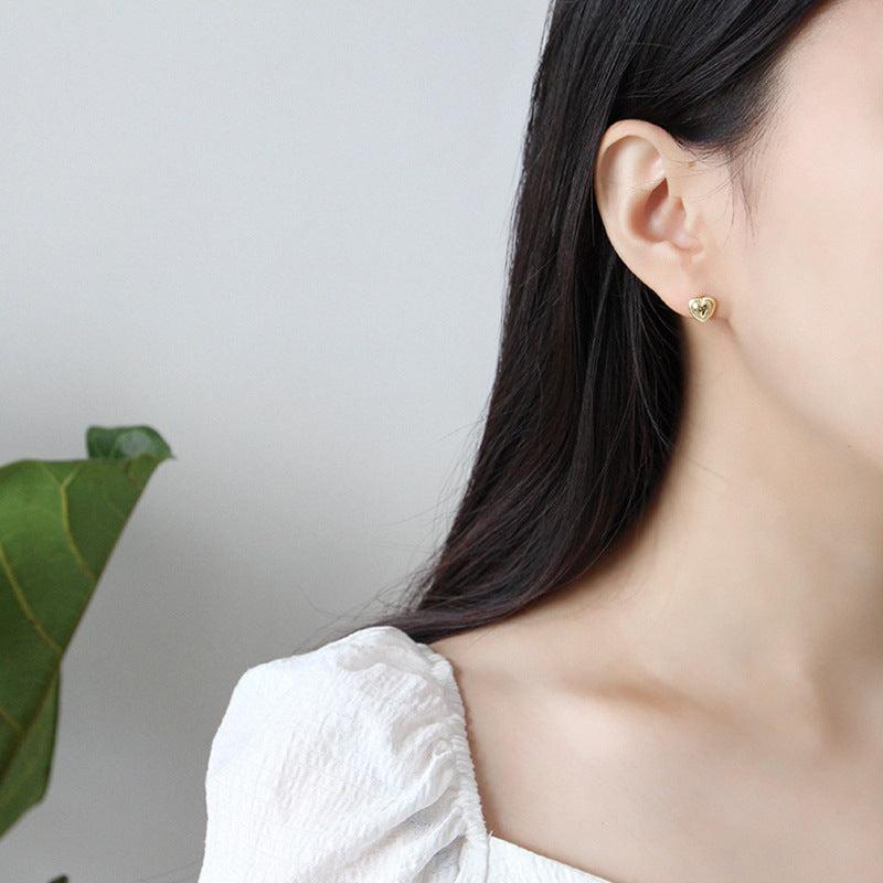 Melsery Simple Heart Studs Earrings