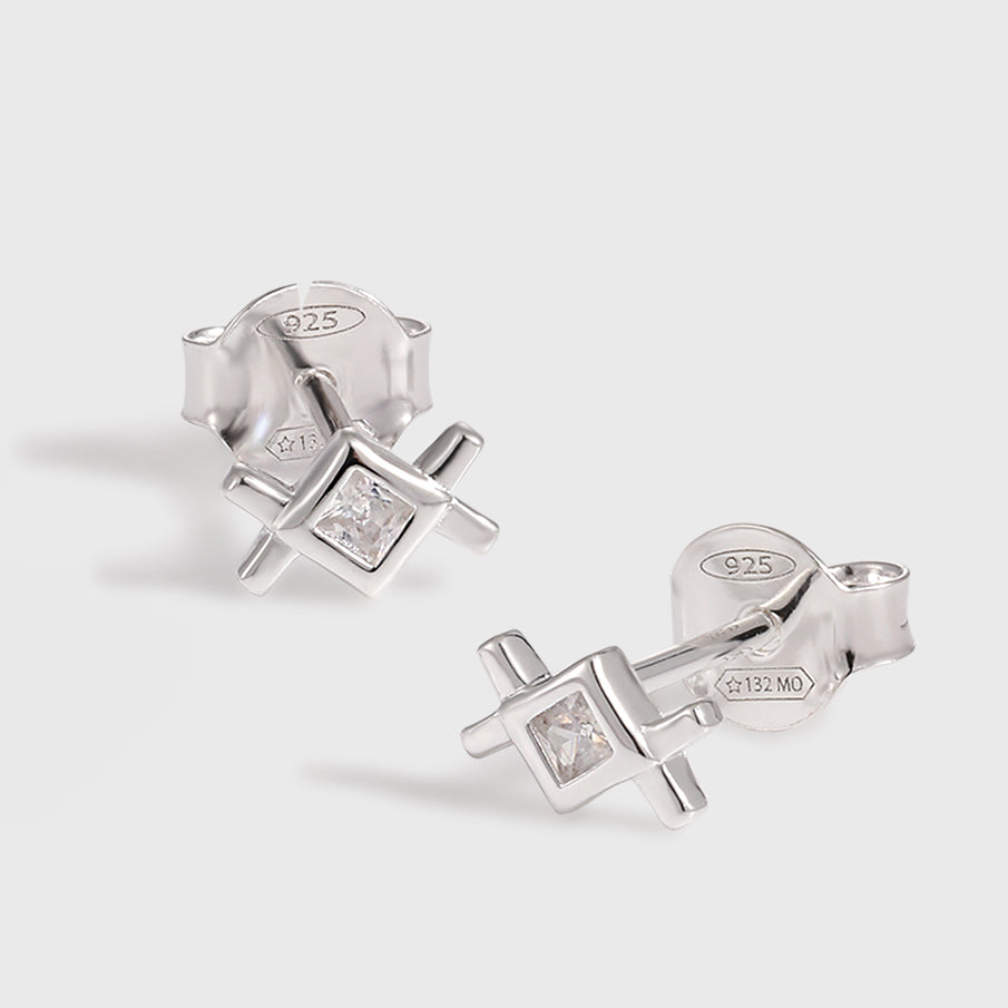 Melsery Geometry Rhombus Stud Earrings