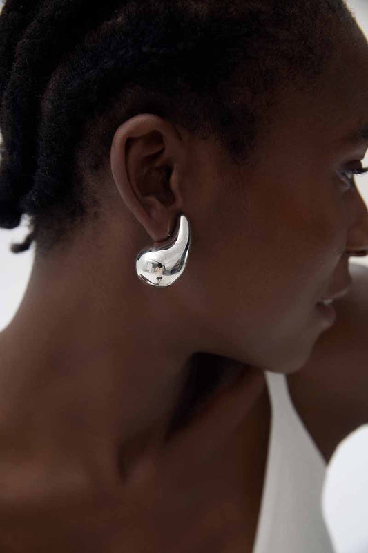 Melsery Black Style
 Large Drop Water Stud Earrings