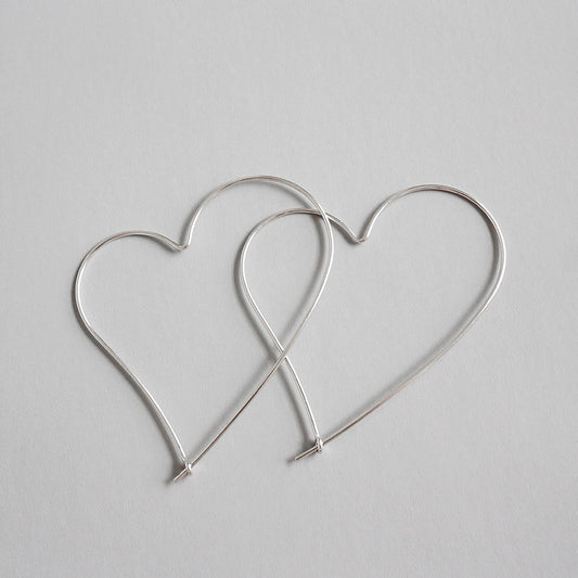 Melsery Simple Hollow Big Heart Earrings