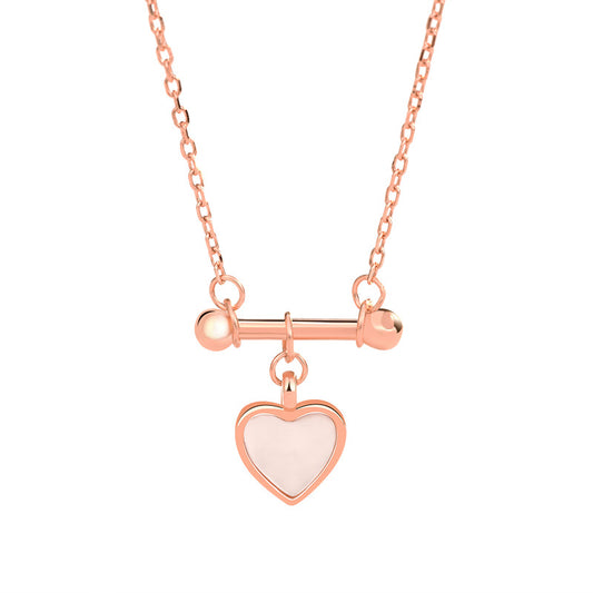 Melsery  Mother of Shell Love Heart Necklace