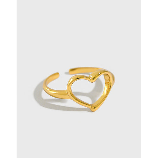 Melsery Anniversary Hollow Heart Ring
