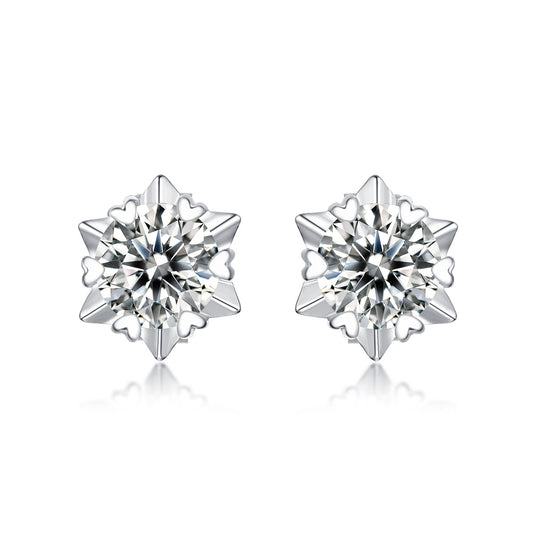 Melsery Moissanite Snowflake Earrings