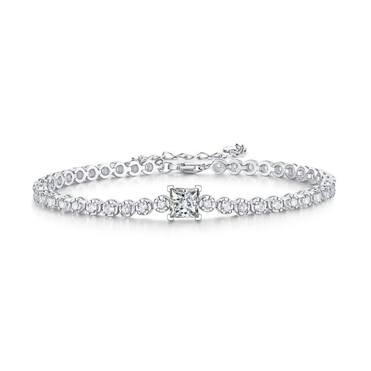 Melsery Moissanite Round Square Bracelet