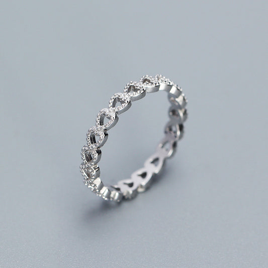 Melsery Anniversary Heart in Heart Ring