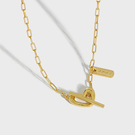 Melsery Heart LOVE Letter Necklace